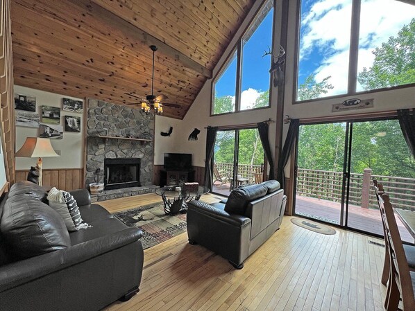 TV, fireplace, table football