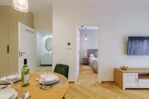 Lägenhet | 1 sovrum, skrivbord, strykjärn/strykbräda och gratis wi-fi