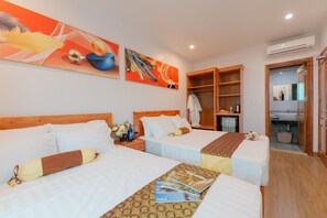 Habitación familiar con 1 cama doble o 2 individuales | Escritorio, espacio para trabajar con un portátil, wifi gratis