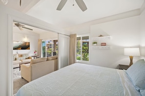 2 bedrooms, desk, iron/ironing board, travel cot