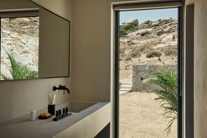 Premium Villa, 2 Bedrooms (with outdoor plunge pool) | Bathroom | Separate tub and shower, jetted tub, rainfall showerhead - Naxian Rhapsody (Naxos)