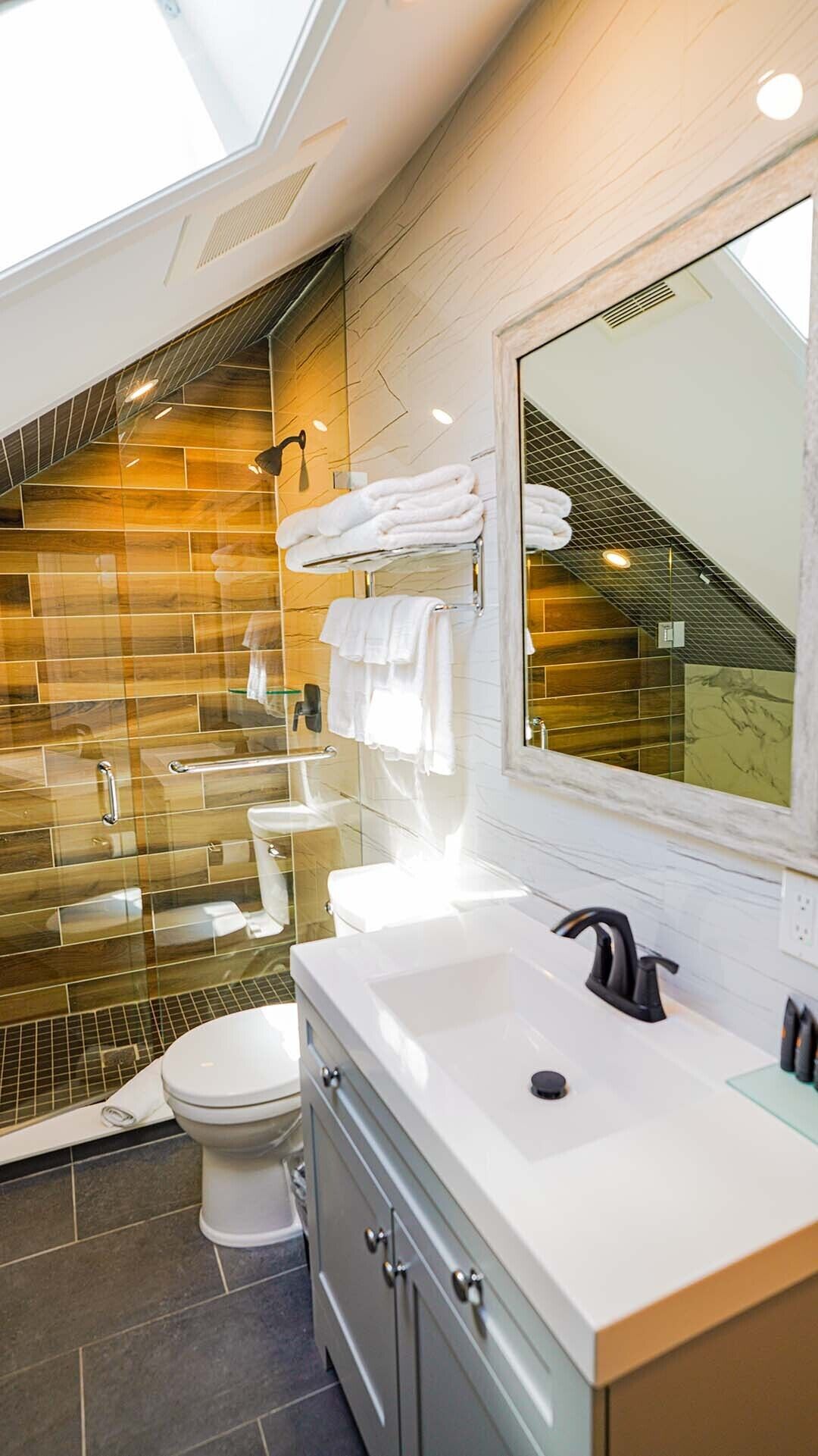 Hair dryer, towels