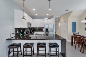 Microwave, dishwasher, coffee/tea maker