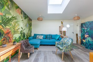 Living area - La Halte des Miquelots - Appt avec jardin (Vains)