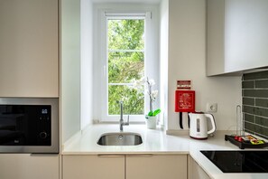 Fridge, microwave, stovetop, dishwasher