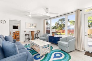 House, Multiple Beds, Kitchen, Pool View | Living area - Tybrisa Treasure by Tybee Vacation Rentals (Tybee Island)