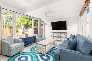 House, Multiple Beds, Kitchen, Pool View | Living area - Tybrisa Treasure by Tybee Vacation Rentals (Tybee Island)