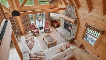 Cabin, 4 Bedrooms | Living area | Smart TV, DVD player