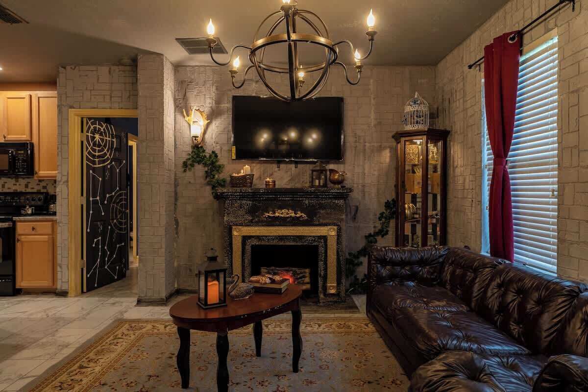 TV, fireplace, video games, offices