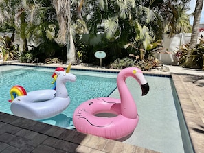 Outdoor pool, a heated pool