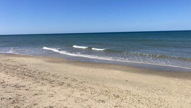 A beach with clear blue water and a sandy shore. - Maison Climatisée Avec Piscine Entre Montalivet et Soulac (Grayan-et-l'Hôpital)