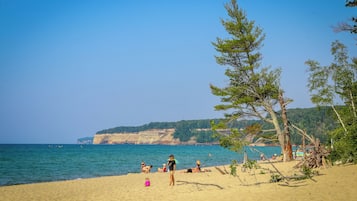 Sun-loungers, beach towels