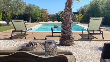 Piscine extérieure, piscine chauffée