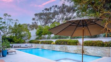 A heated pool, a lap pool