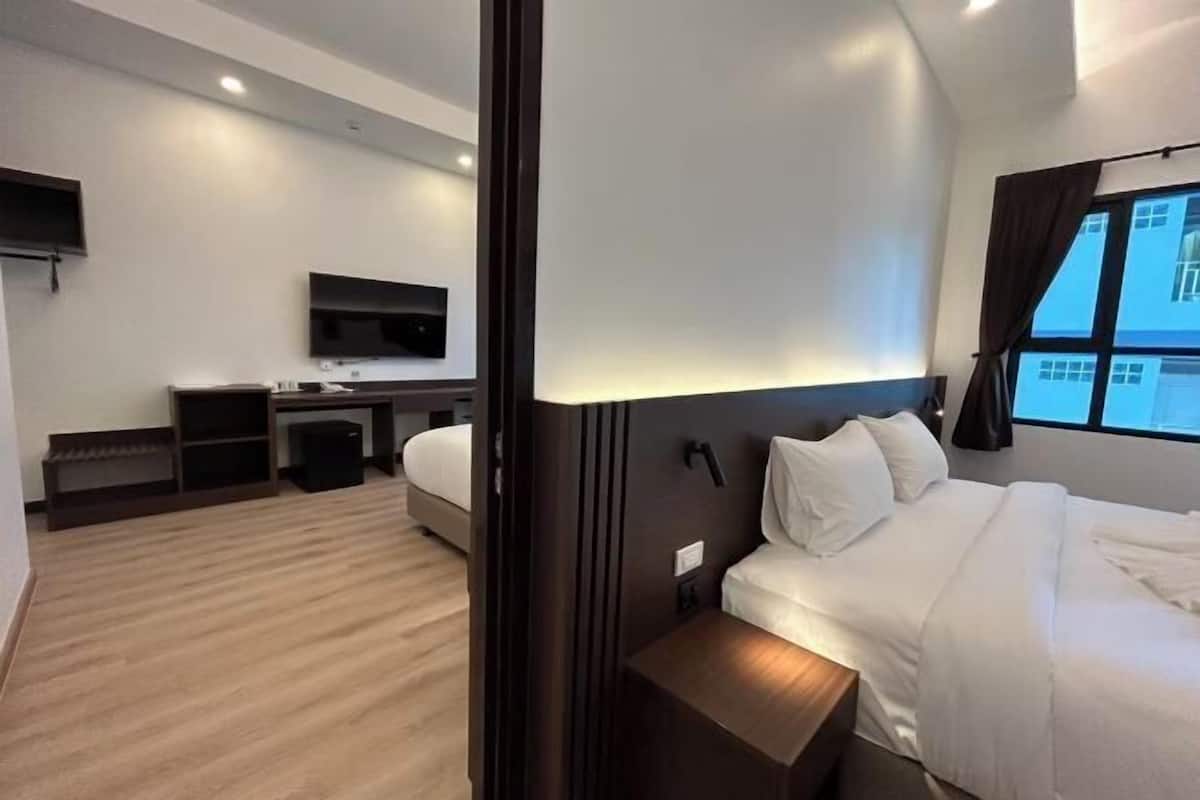 In-room safe, desk, laptop workspace, blackout drapes
