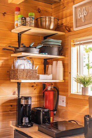 Microwave, coffee/tea maker, toaster, griddle