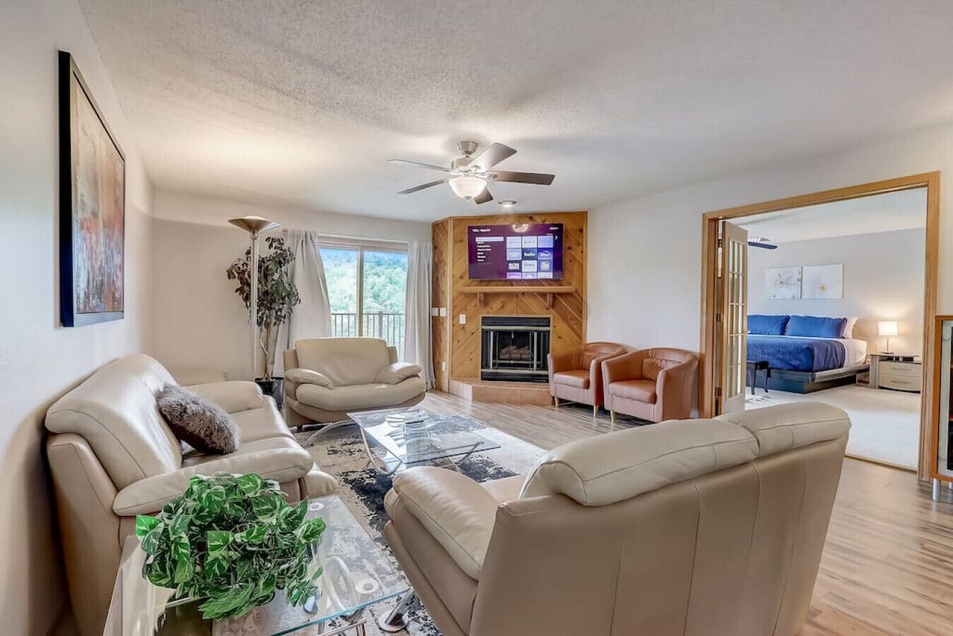 Smart TV, fireplace