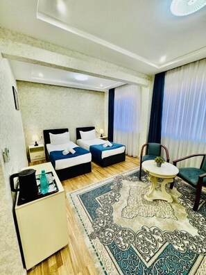 Standard Twin Room, Multiple Beds, Refrigerator, City View | In-room safe, desk, laptop workspace, blackout drapes - Novza Palace Hotel  (Tashkent)