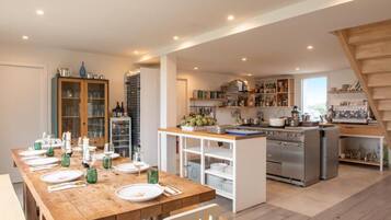 Mini-fridge, coffee/tea maker, electric kettle, highchair