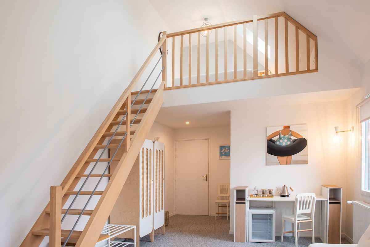 1 chambre, literie de qualité, couette en duvet, minibar