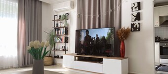 Gemütliche Wohnung mit Großem Pool 200 m vom Strand Entfernt