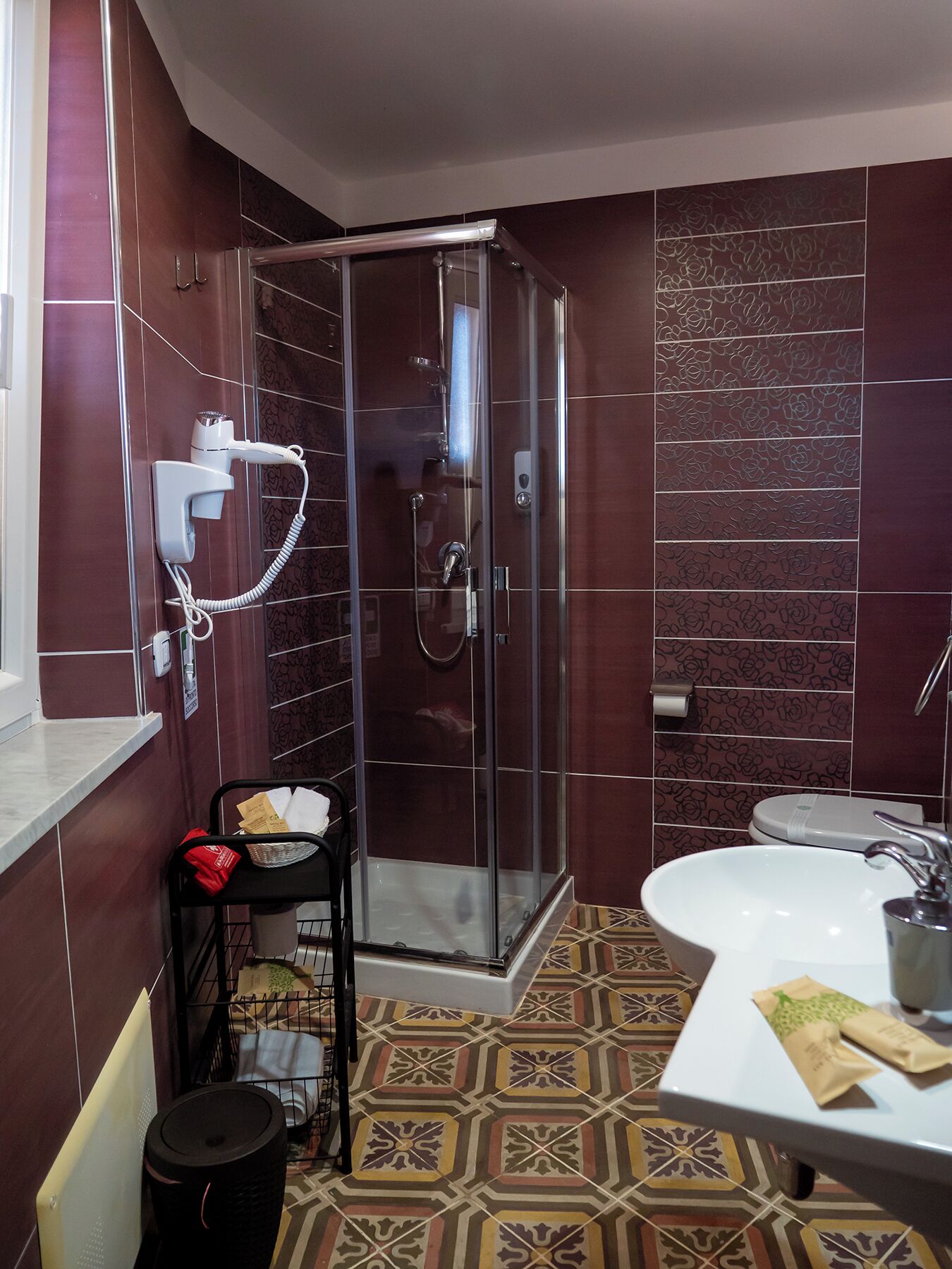 Ducha, secador de pelo, bidet, toallas