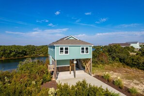Exterior - 7726- A World Away, Avon OBX Canalfront | Hot Tub & Pool Access (Avon)