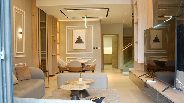 Living area - Stylish 1 BR for rent G005 (Dubai)