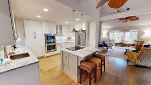 Fridge, microwave, oven, stovetop - 3 Shad Row - Private Pool, on a quiet cul-de-sac in Wild Dunes Community. (Isle of Palms)