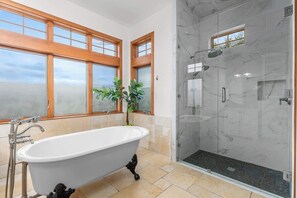 Shower, hair dryer, towels, soap - Lake Park House: Luxury Retreat Sleeps 23 w/Pool (Dripping Springs)