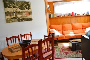Televisión, chimenea