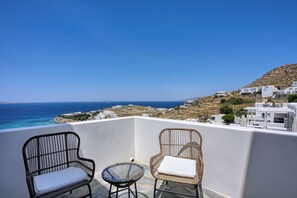 Dobbeltrom – deluxe | Utsikt mot strand/hav