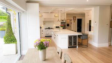 Microwave, coffee/tea maker, electric kettle, highchair