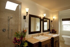 Bathtub, hair dryer, towels