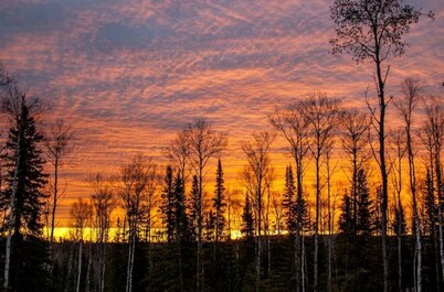 Tiny Tuloon Off-Grid Amish crafted log cabin near the BWCA & SHT - Sled Dogs!