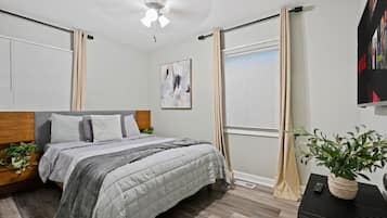 4 bedrooms, iron/ironing board, travel crib, WiFi