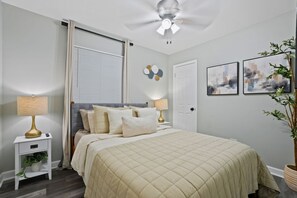 4 bedrooms, iron/ironing board, travel cot, WiFi