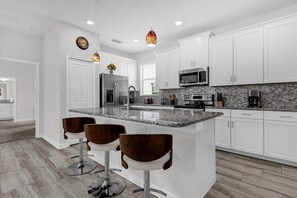 Microwave, dishwasher, high chair