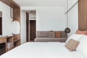 Superior Triple Room, Pool View | Premium bedding, pillow-top beds, in-room safe, soundproofing - Verano afytos Hotel (Kassandra)