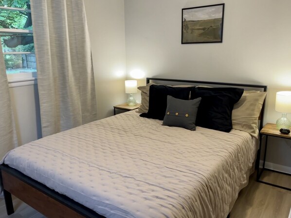 2 bedrooms, in-room safe, iron/ironing board, WiFi