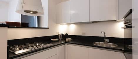 Fridge, oven, stovetop, dishwasher