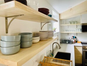 Private kitchen - The Bunker on Mountain Road: A/C, convenient!
 (Stowe)