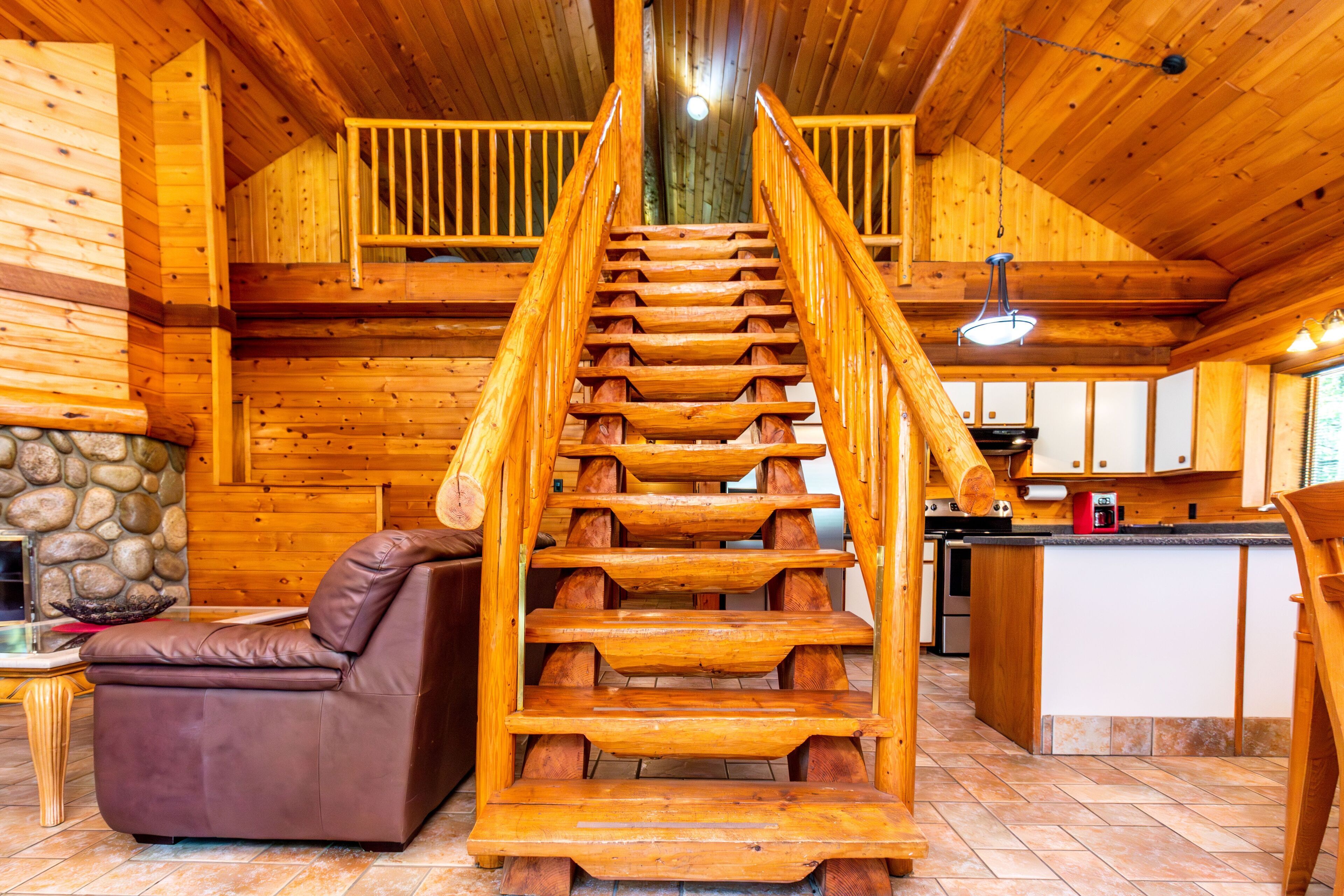 Luxury Lodge | Living area | 50-inch flat-screen TV with cable channels, TV, Netflix