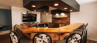 Rental of renovated cottages facing the lake with a magnificent terrace