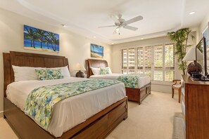 2 bedrooms, desk, internet, bed sheets