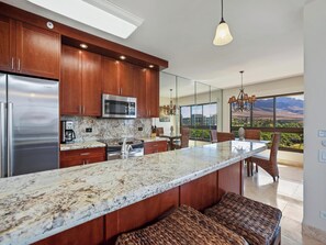 Fridge, microwave, oven, stovetop - Kaanapali Alii Residence 483 (Lahaina)