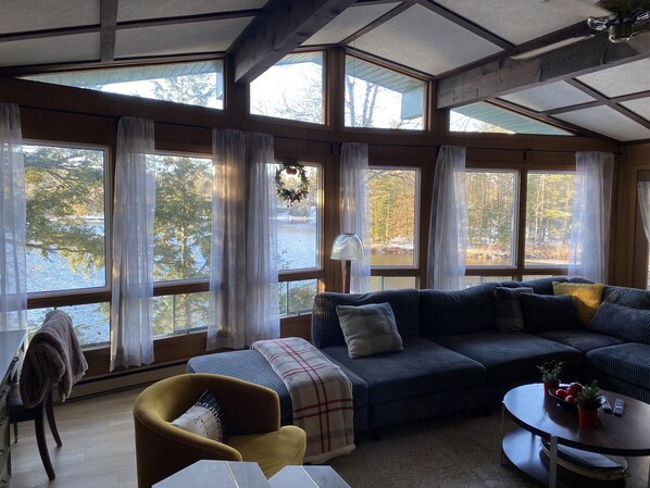 Smart TV, fireplace, video games, books