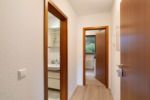 Bañera, secador de pelo, toallas