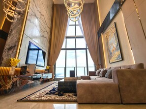 Presidential Penthouse, 3 Bedrooms, Bathtub, Sea View | Living area | Smart TV, Netflix, streaming services
