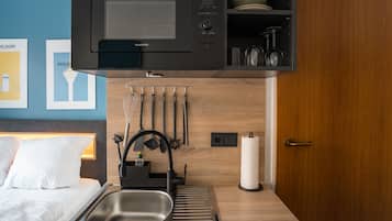 Appartement Confort | Cuisine privée | Réfrigérateur, micro-ondes, plaque de cuisson, cafetiÚre/bouilloire